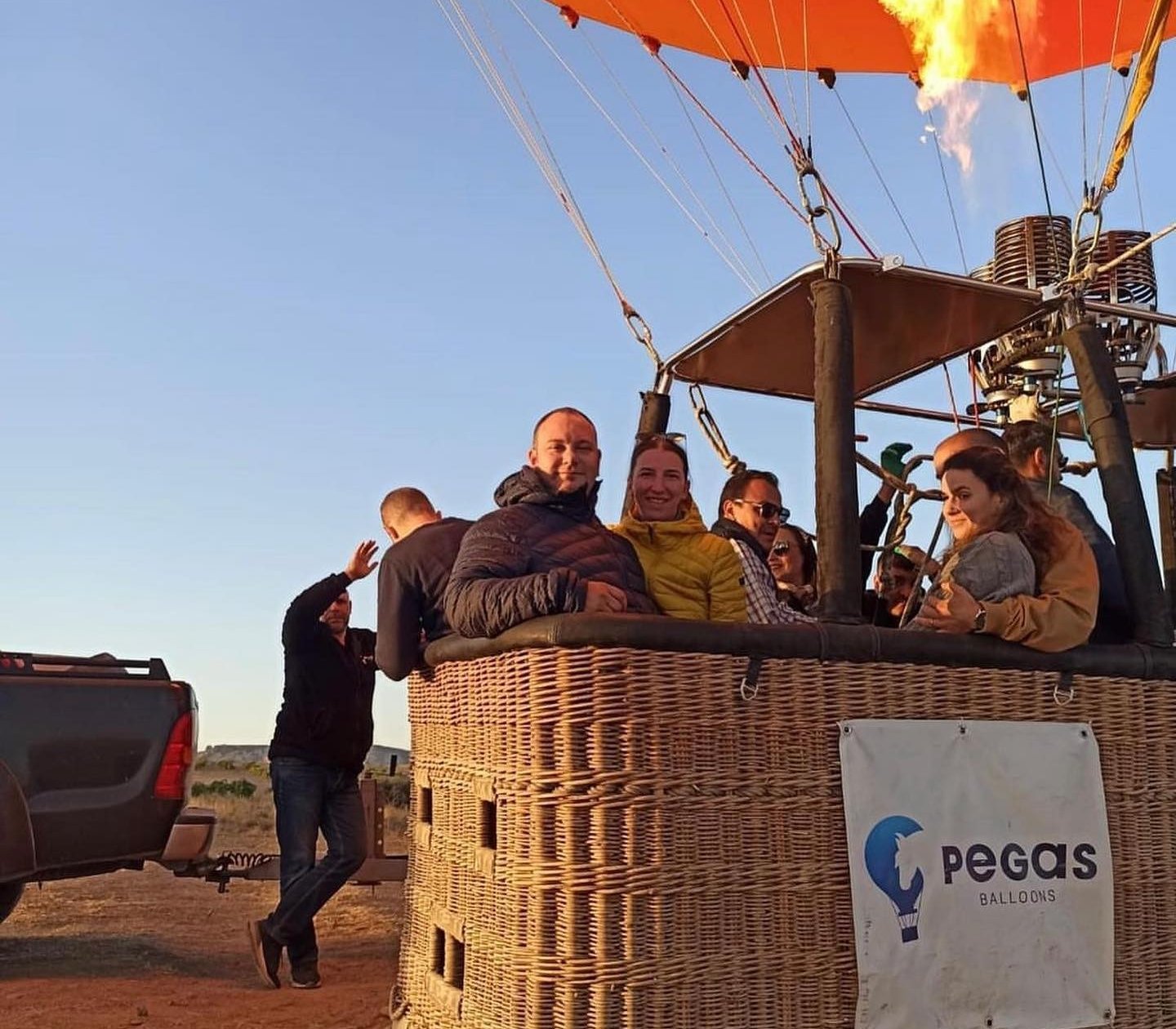 123 Trip Cappadocia guests in a balloon basket before take-off